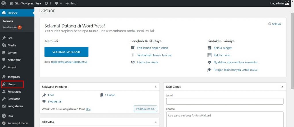 Cara Install Plugin di wordpress
